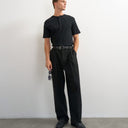 Topman slim fit rib henley t-shirt in black