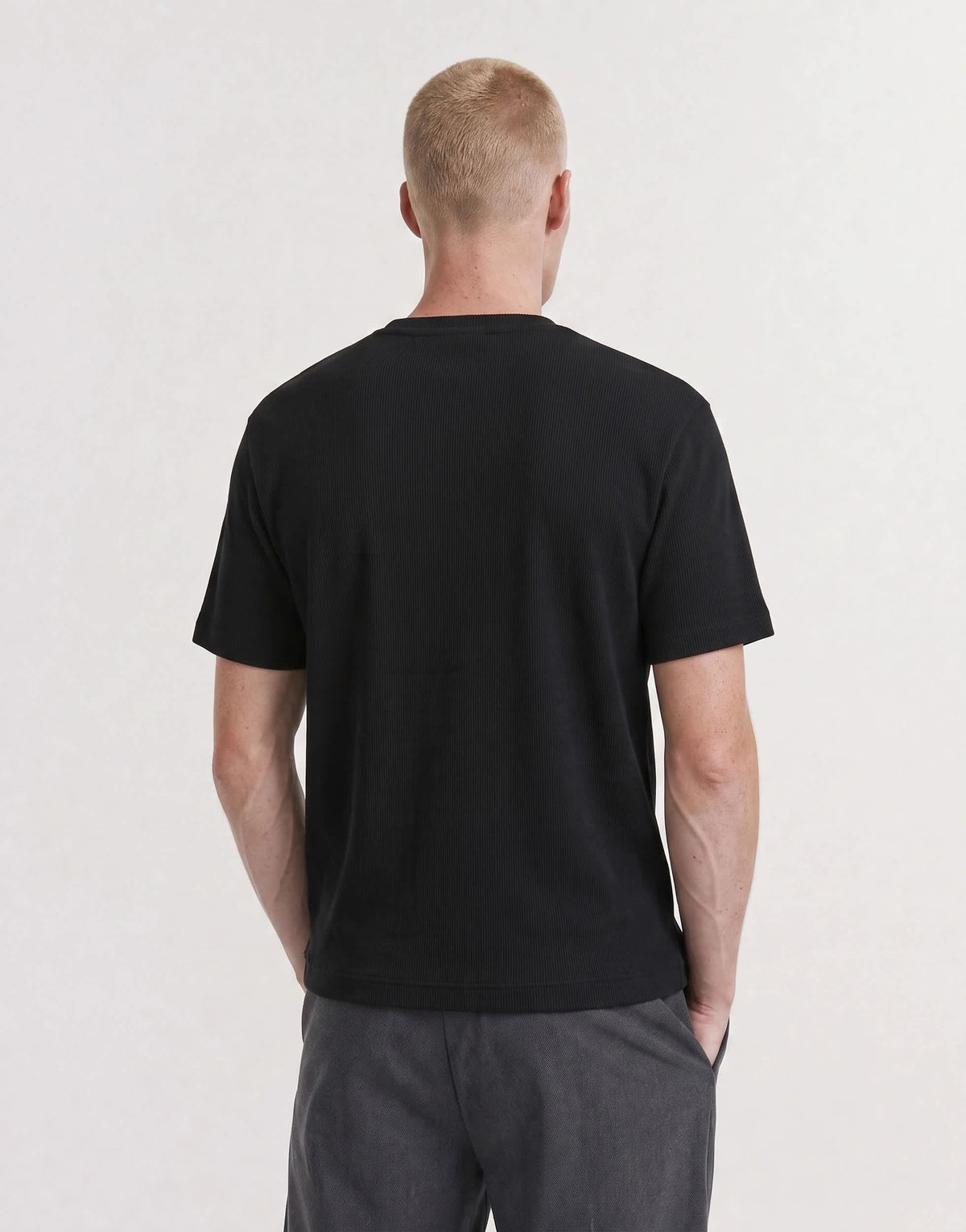 Topman slim fit rib henley t-shirt in black
