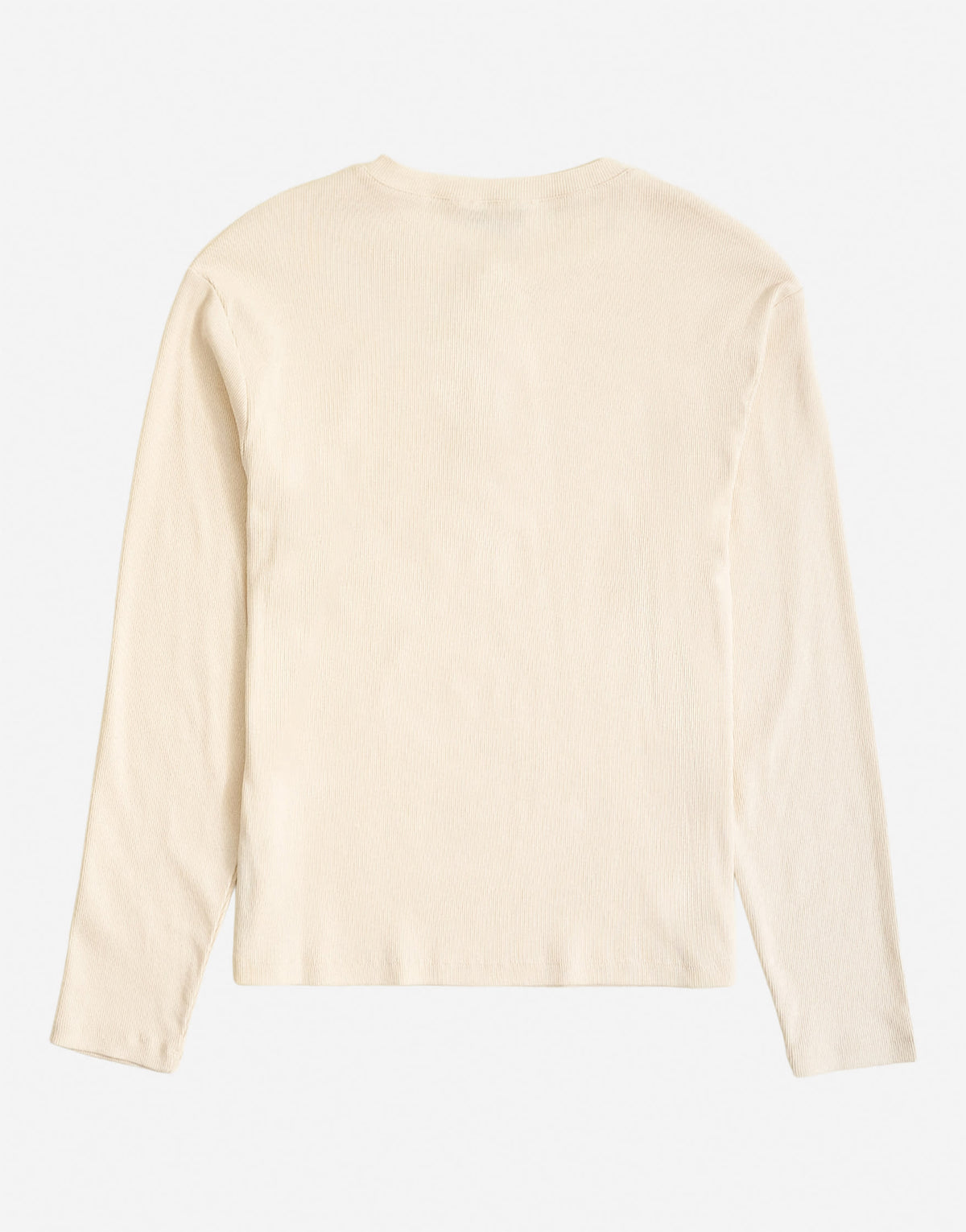 Topman slim fit long sleeve rib henley t-shirt in ecru