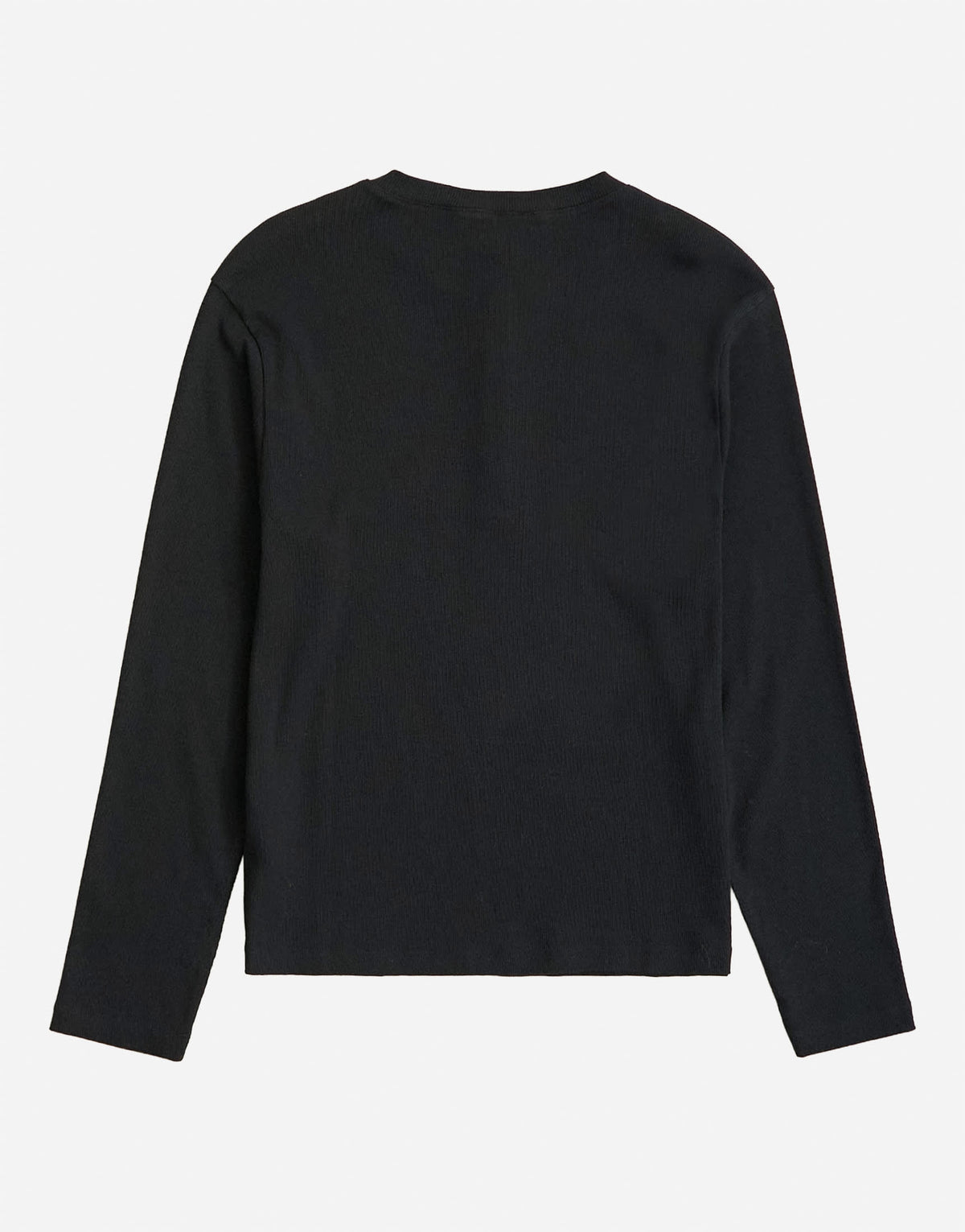 Topman slim fit long sleeve rib henley t-shirt in black
