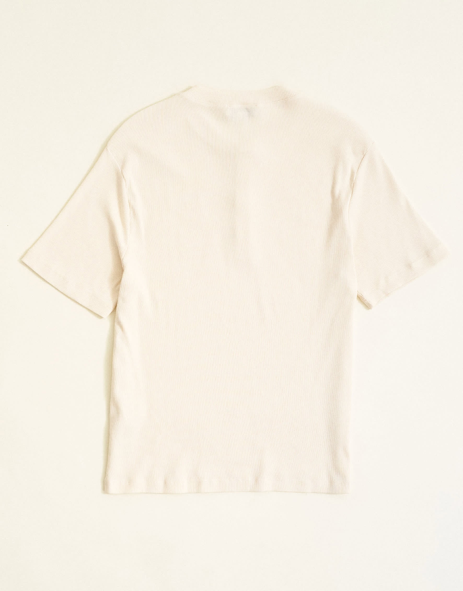 Topman slim fit rib henley t-shirt in ecru