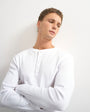 Topman slim fit long sleeve rib henley t-shirt in white