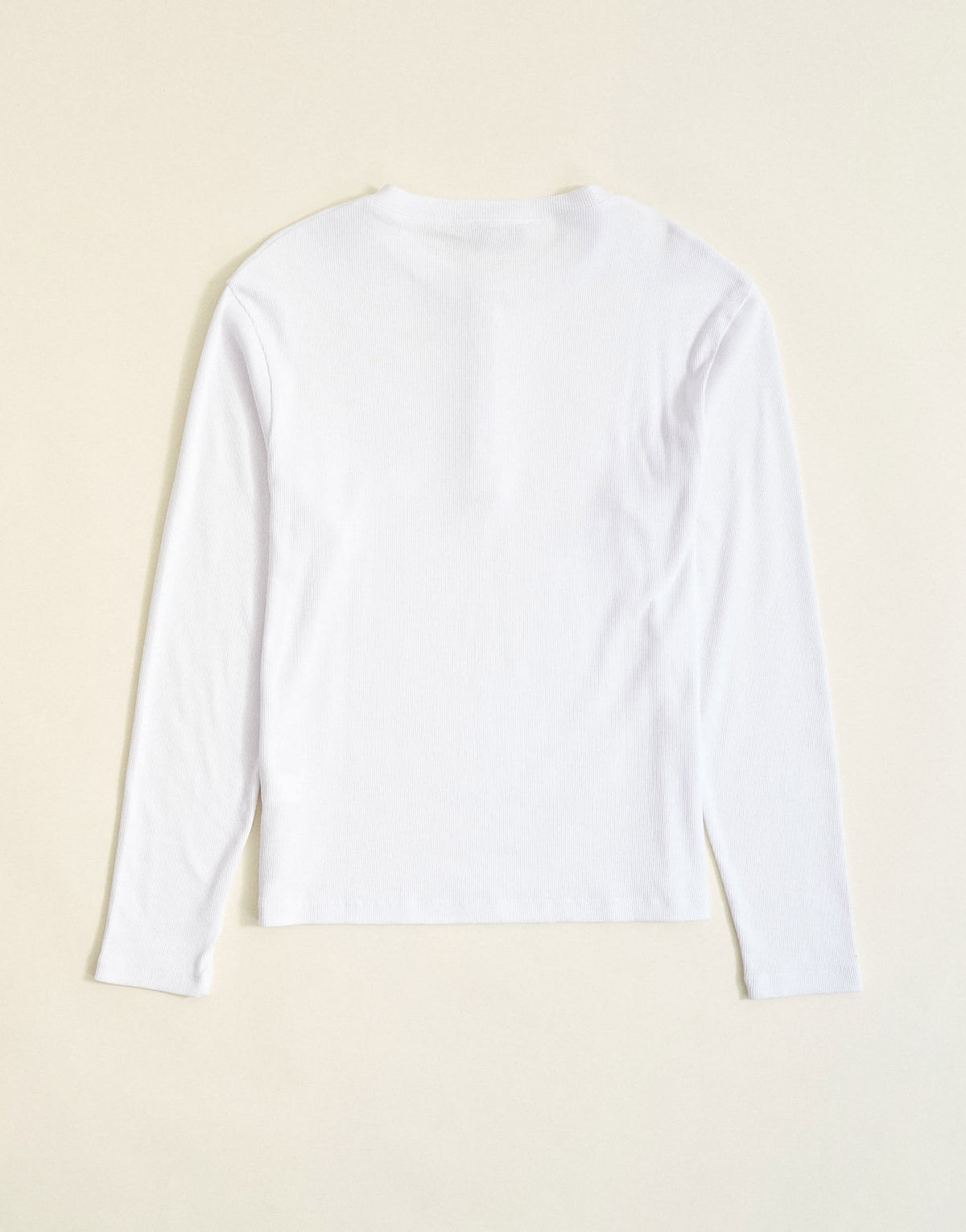 Topman slim fit long sleeve rib henley t-shirt in white