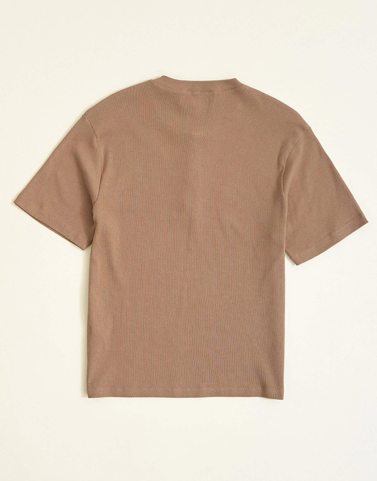 Topman slim fit rib henley t-shirt in light brown