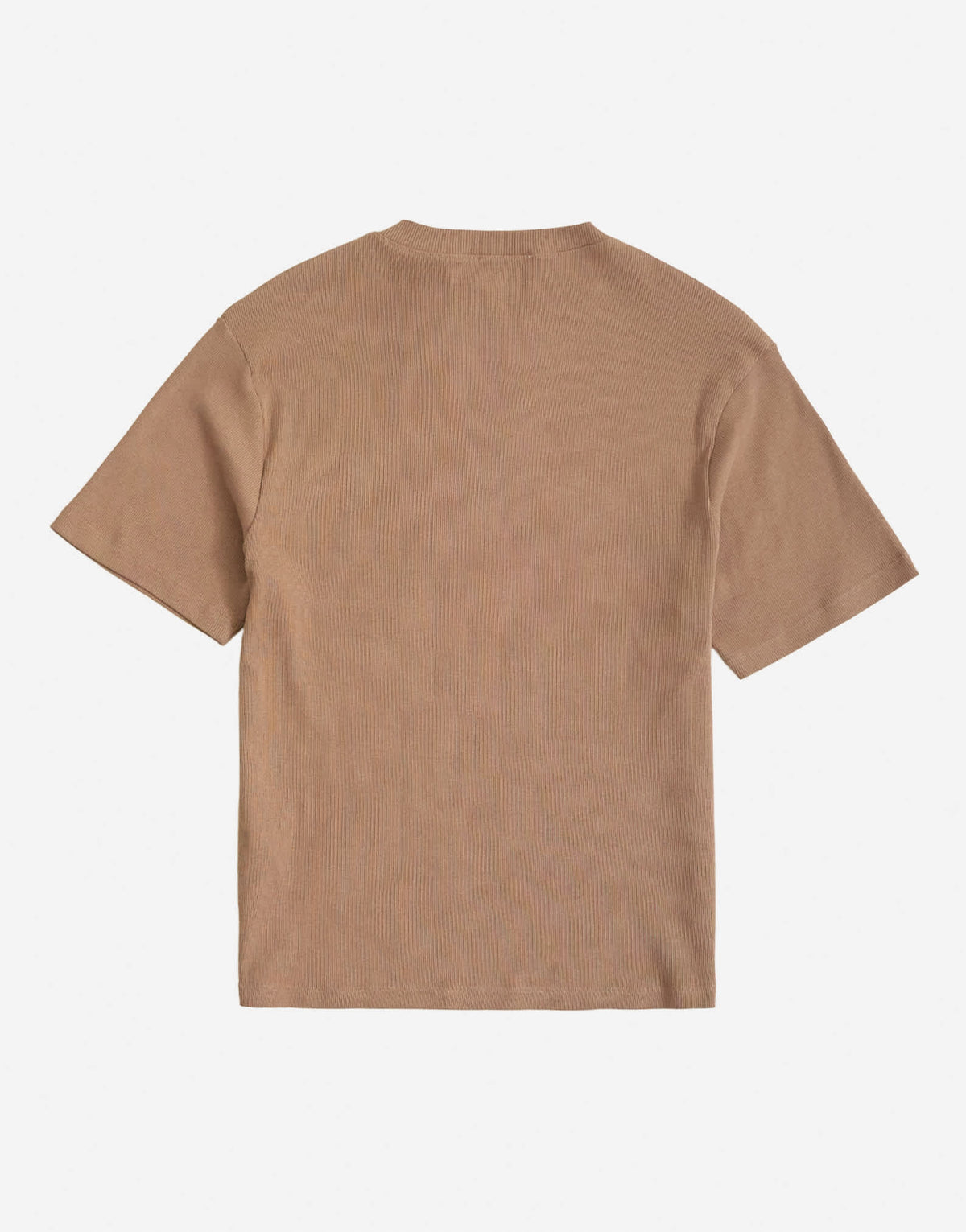 Topman slim fit rib henley t-shirt in light brown