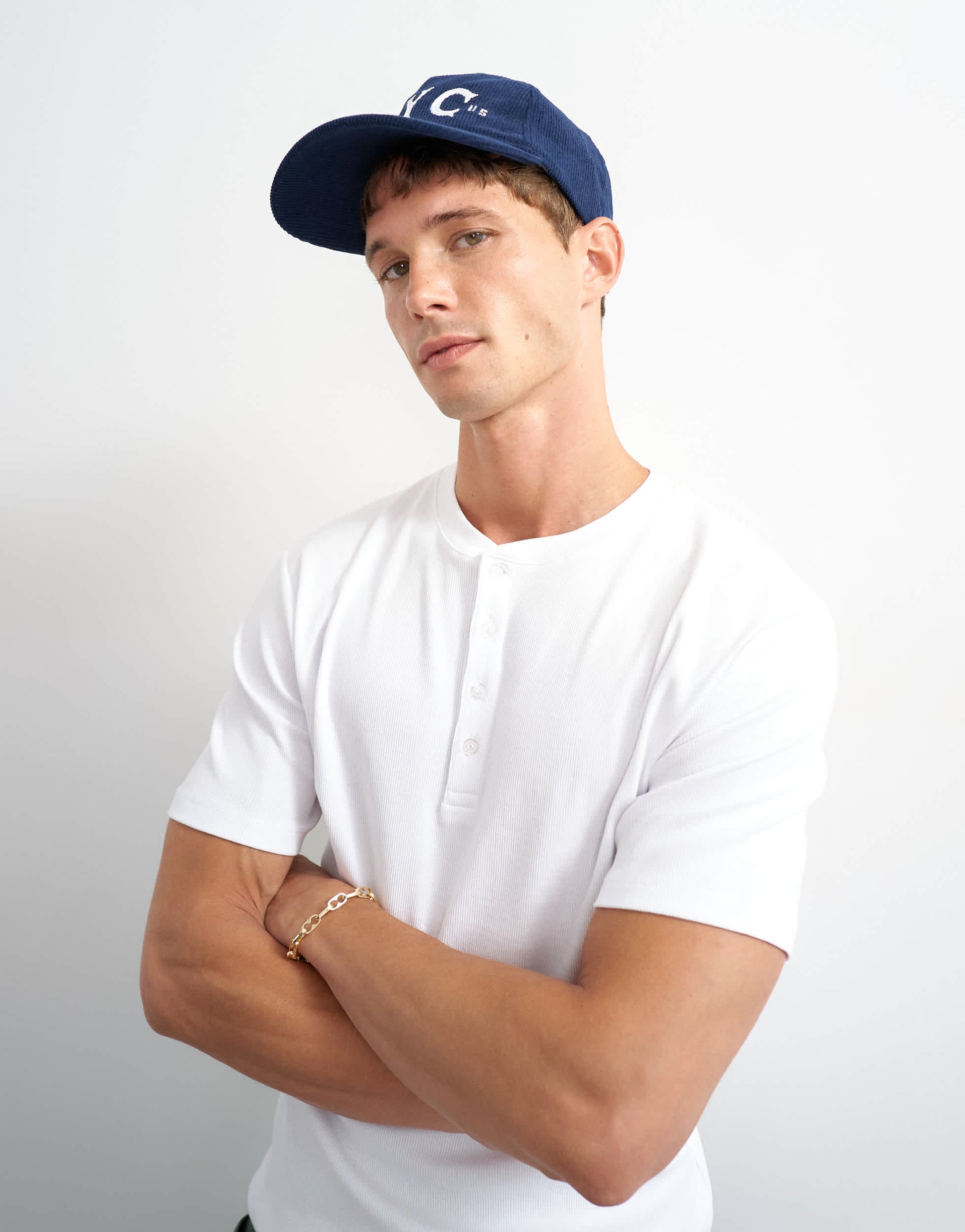 Topman slim fit rib henley t-shirt in white