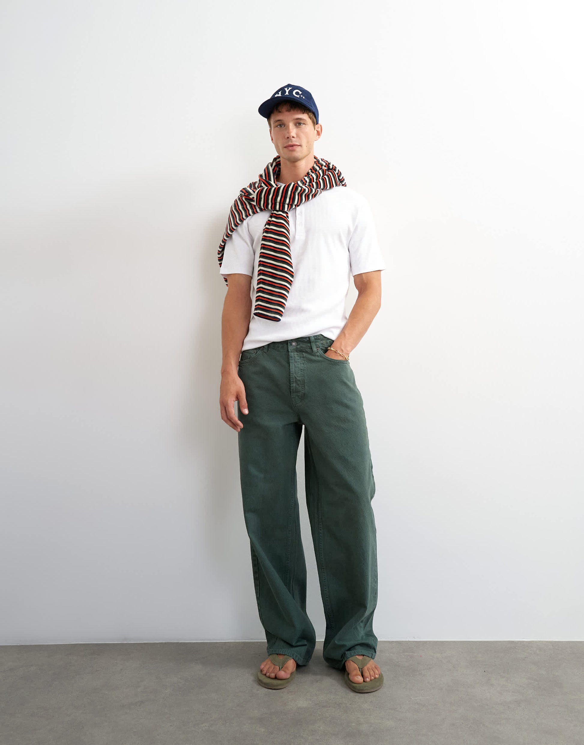 Topman slim fit rib henley t-shirt in white