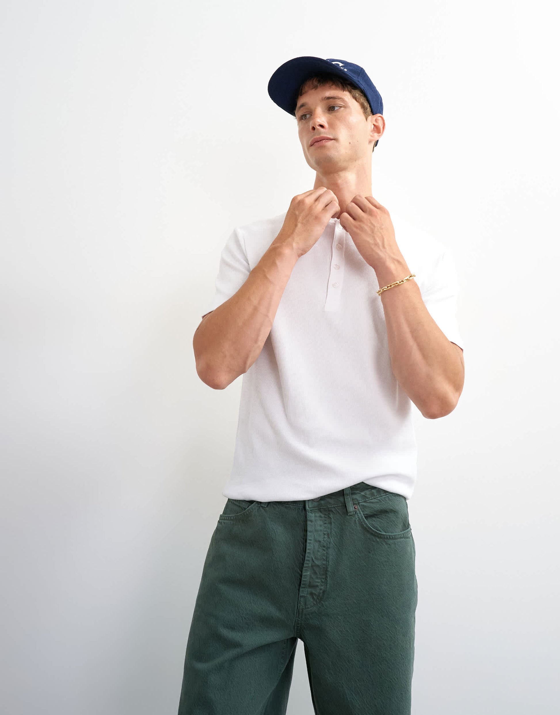 Topman slim fit rib henley t-shirt in white