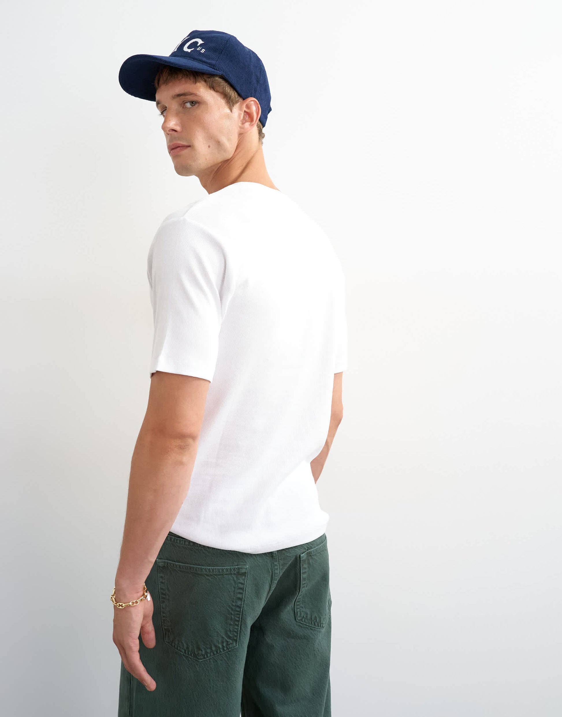 Topman slim fit rib henley t-shirt in white