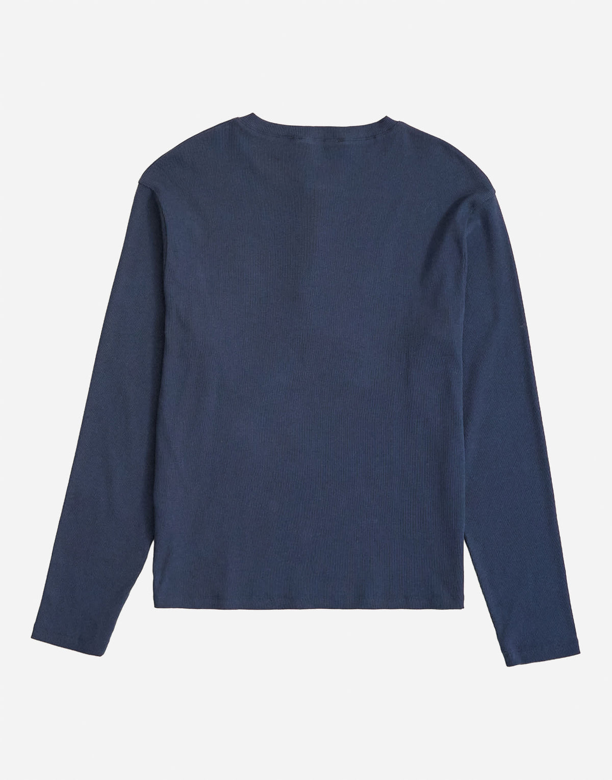Topman slim fit long sleeve rib henley t-shirt in navy