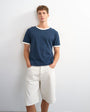 Topman classic fit crop ringer t-shirt in navy