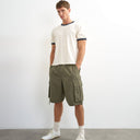 Topman classic fit crop ringer t-shirt in ecru