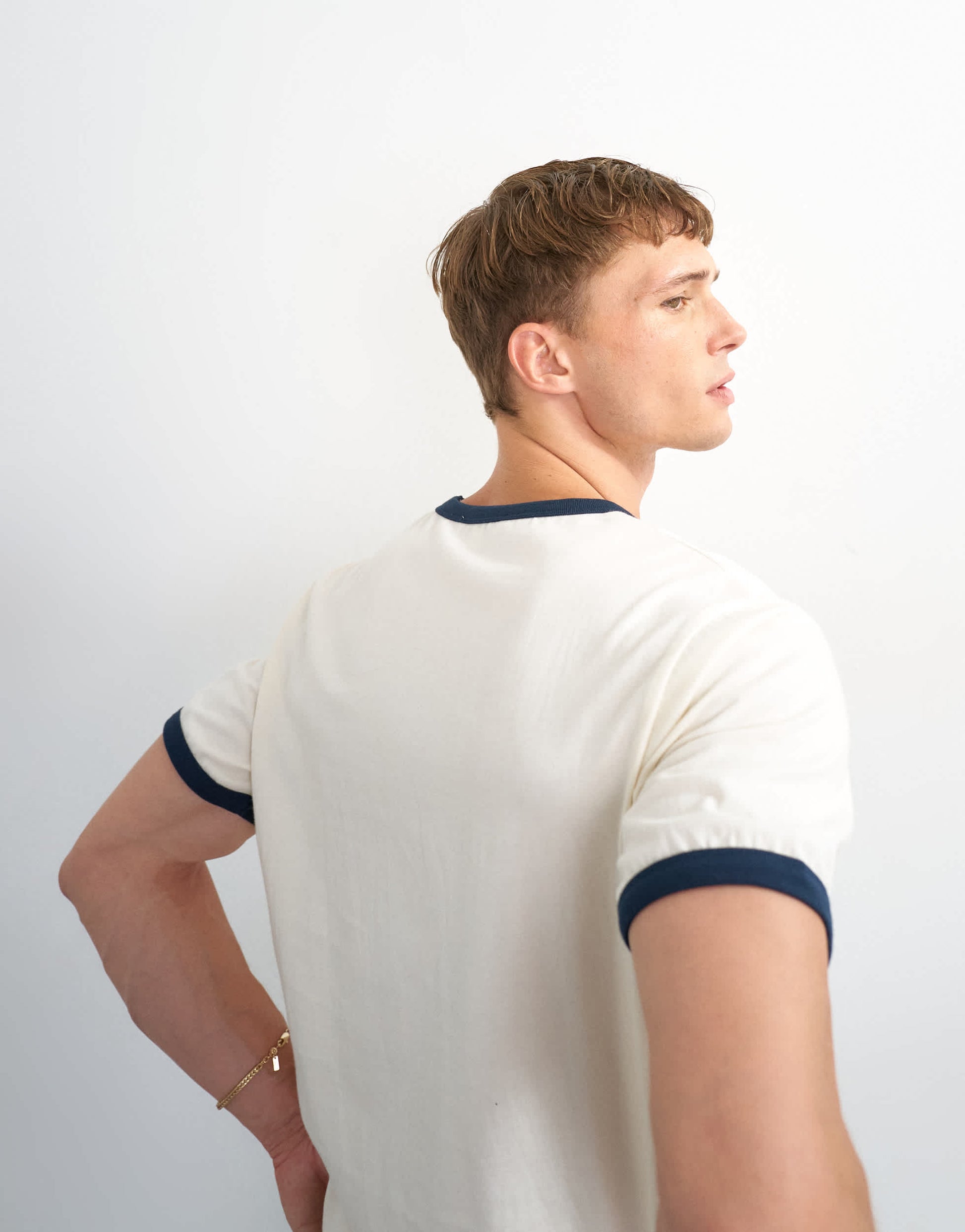 Topman classic fit crop ringer t-shirt in ecru