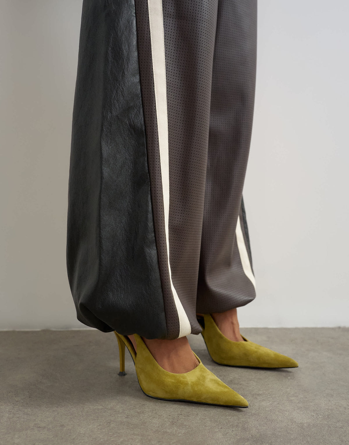 Topshop co-ord colour block faux leather joggers