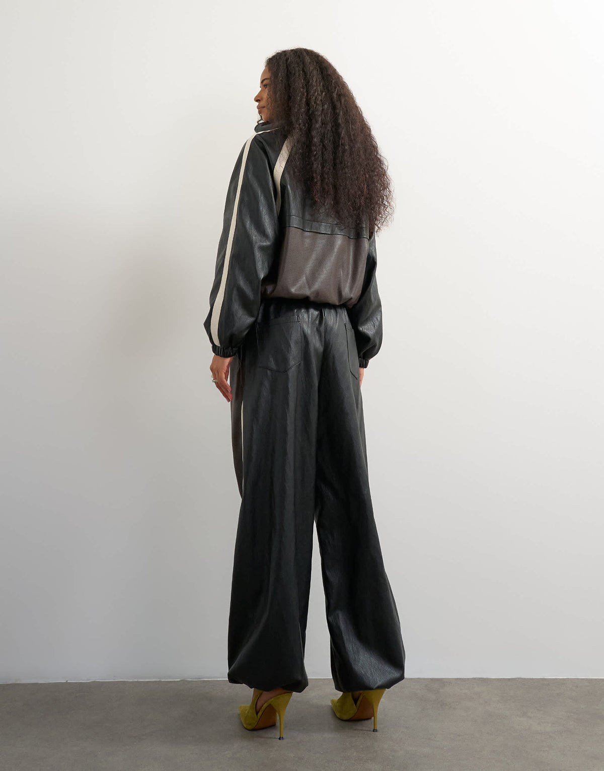 Topshop co-ord colour block faux leather joggers