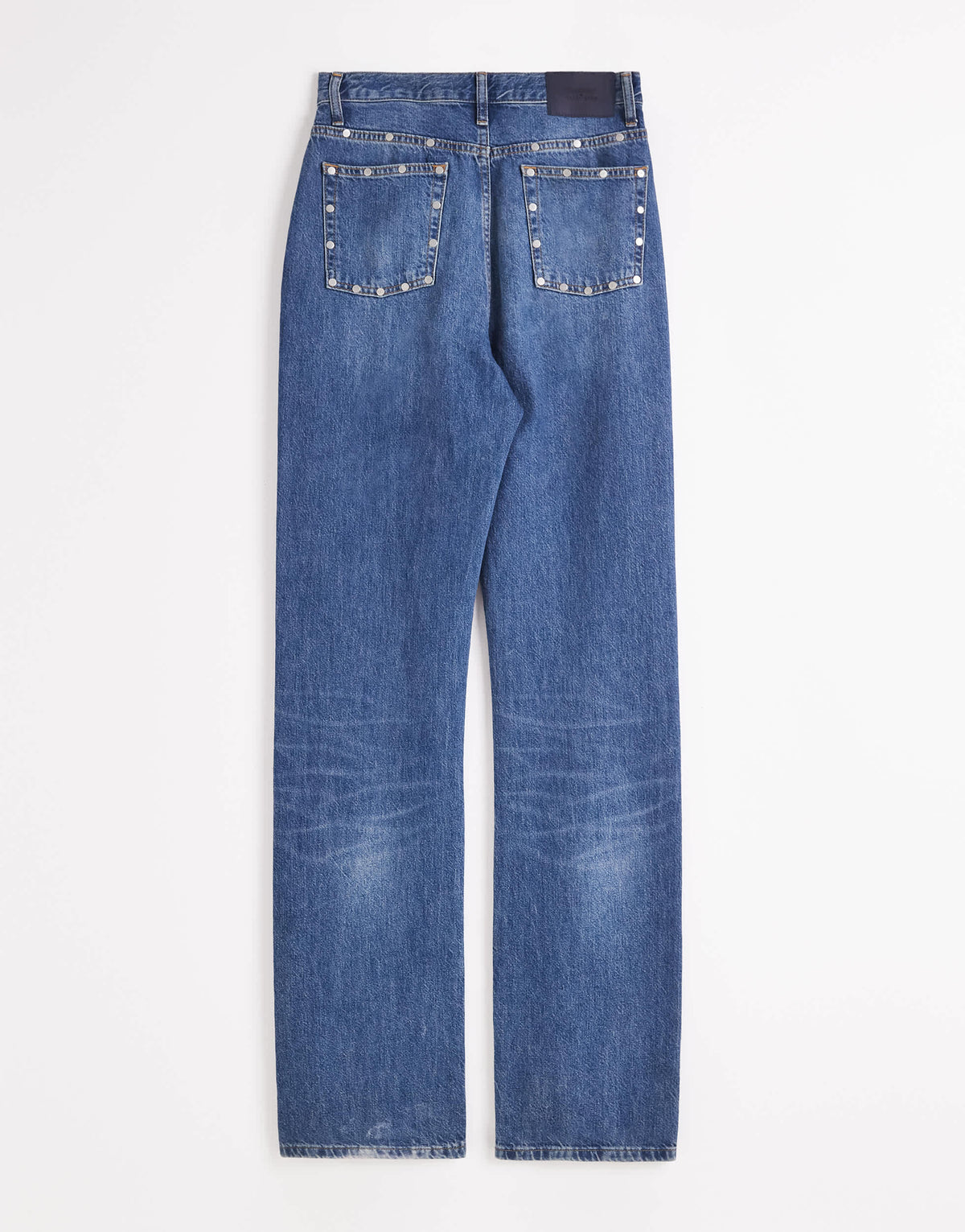 Topshop x Talia Byre straight leg studded jeans in washed blue