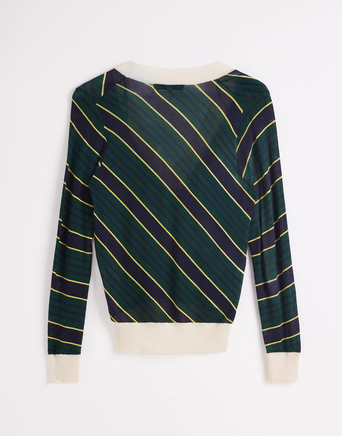 Topshop x Talia Byre semi sheer merino wool v neck jumper in green stripe