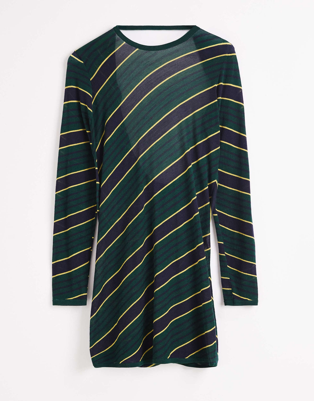 Topshop x Talia Byre semi sheer merino wool cowl back dress in green stripe