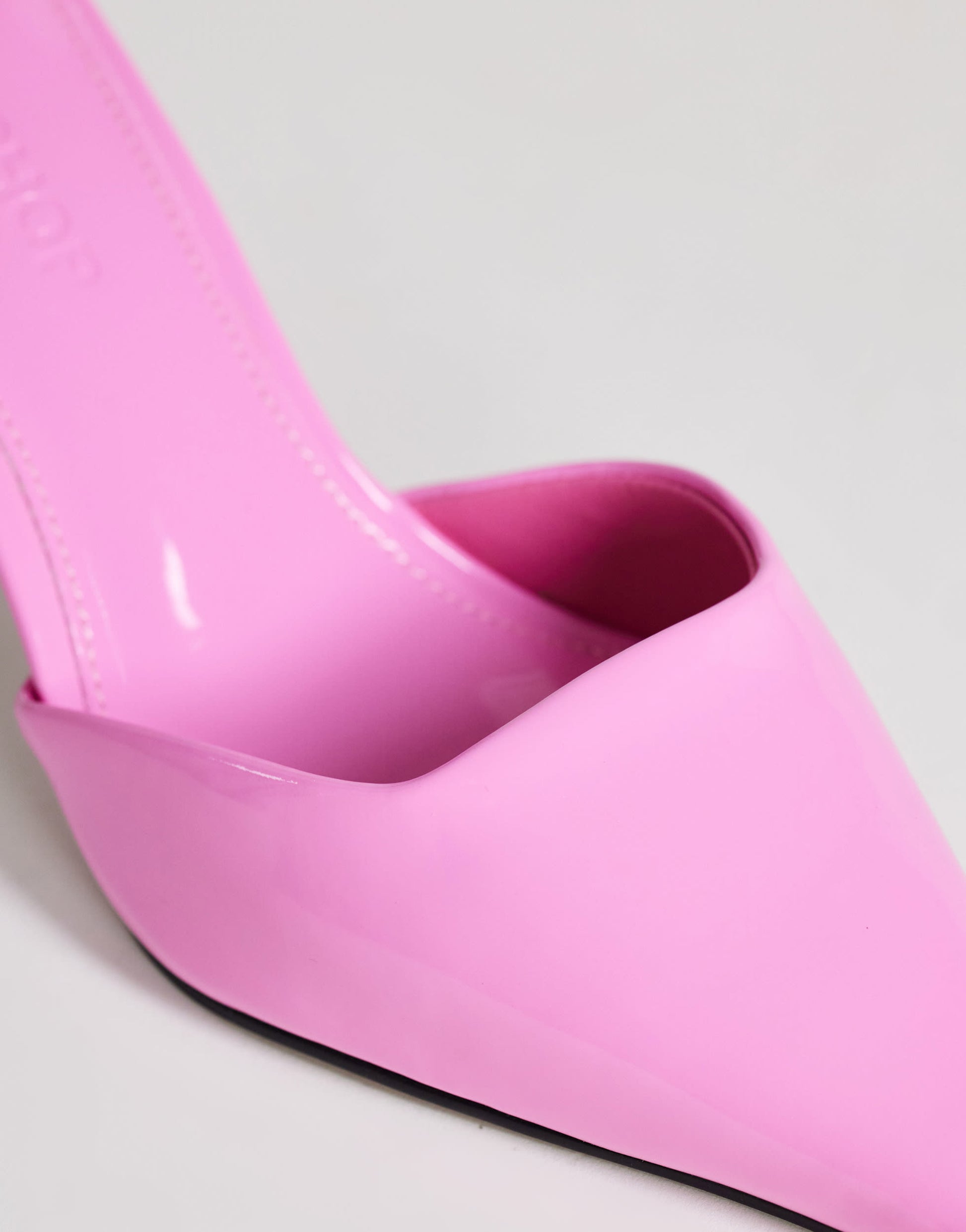 Topshop Alfie pointed heeled court in patent pink