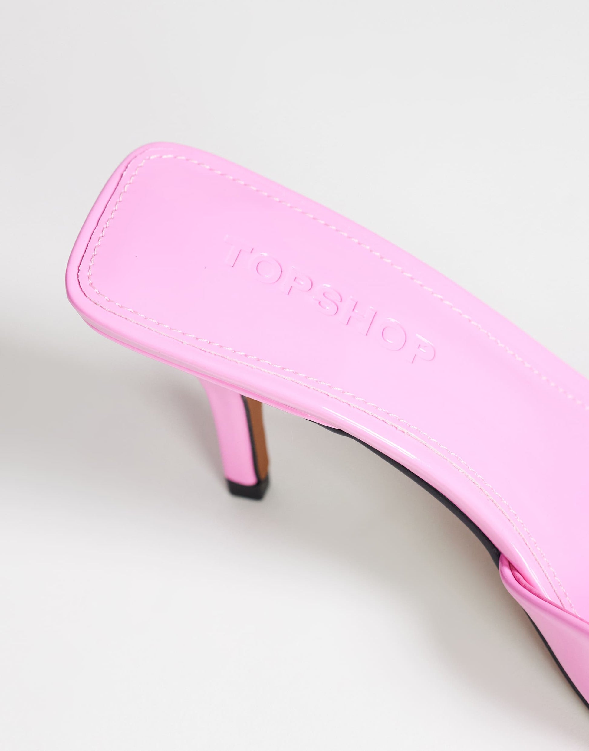 Topshop Alfie pointed heeled court in patent pink