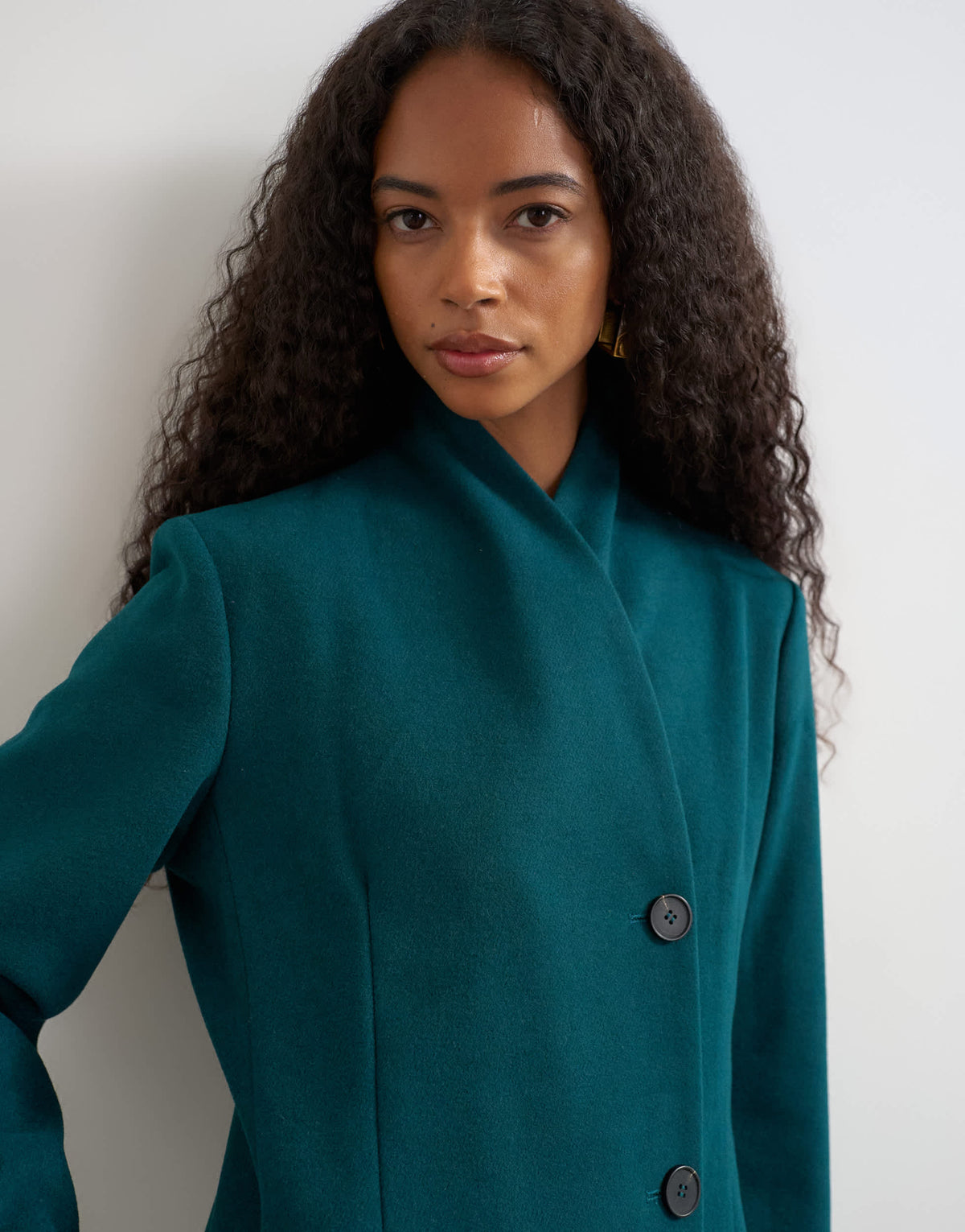 Topshop formal blazer coat in teal