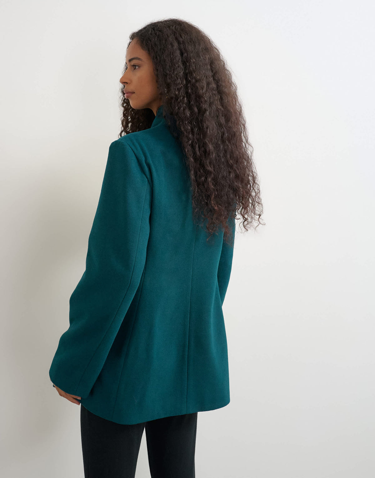 Topshop formal blazer coat in teal