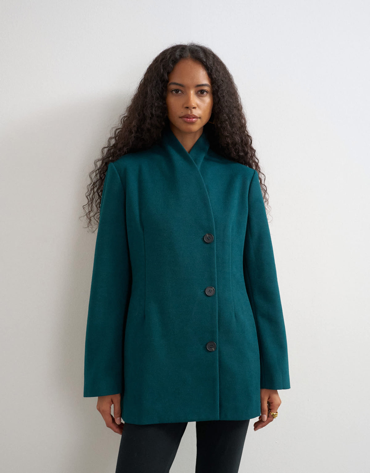Topshop formal blazer coat in teal