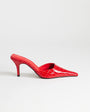 Topshop Alfie pointed heeled court in red croc