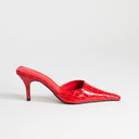 Topshop Alfie pointed heeled court in red croc
