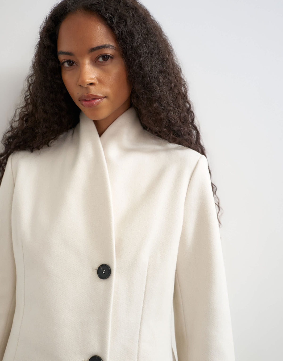 Topshop formal blazer coat in cream
