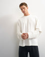 Topman relaxed fit layered t-shirt with waffle sleeve in ecru