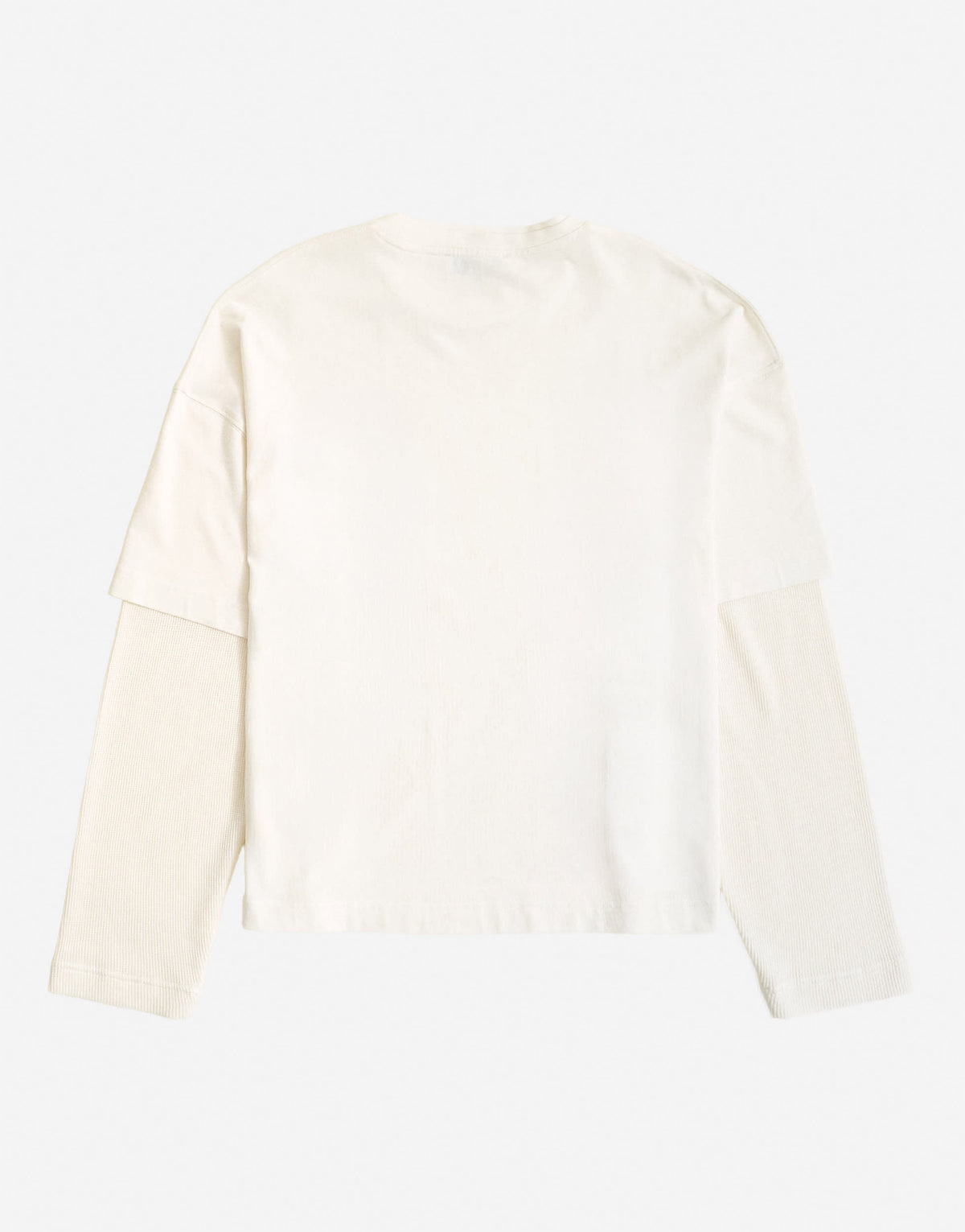 Topman relaxed fit layered t-shirt with waffle sleeve in ecru