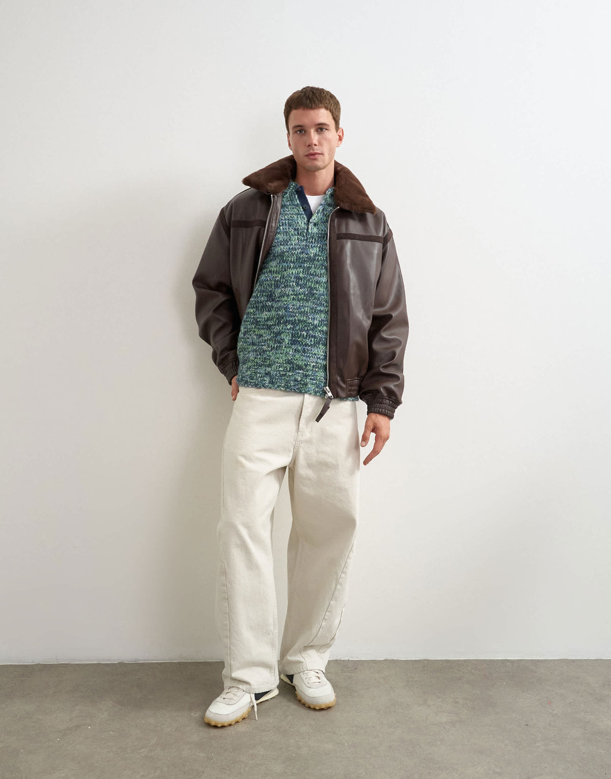 Topman classic fit knitted twist polo in teal