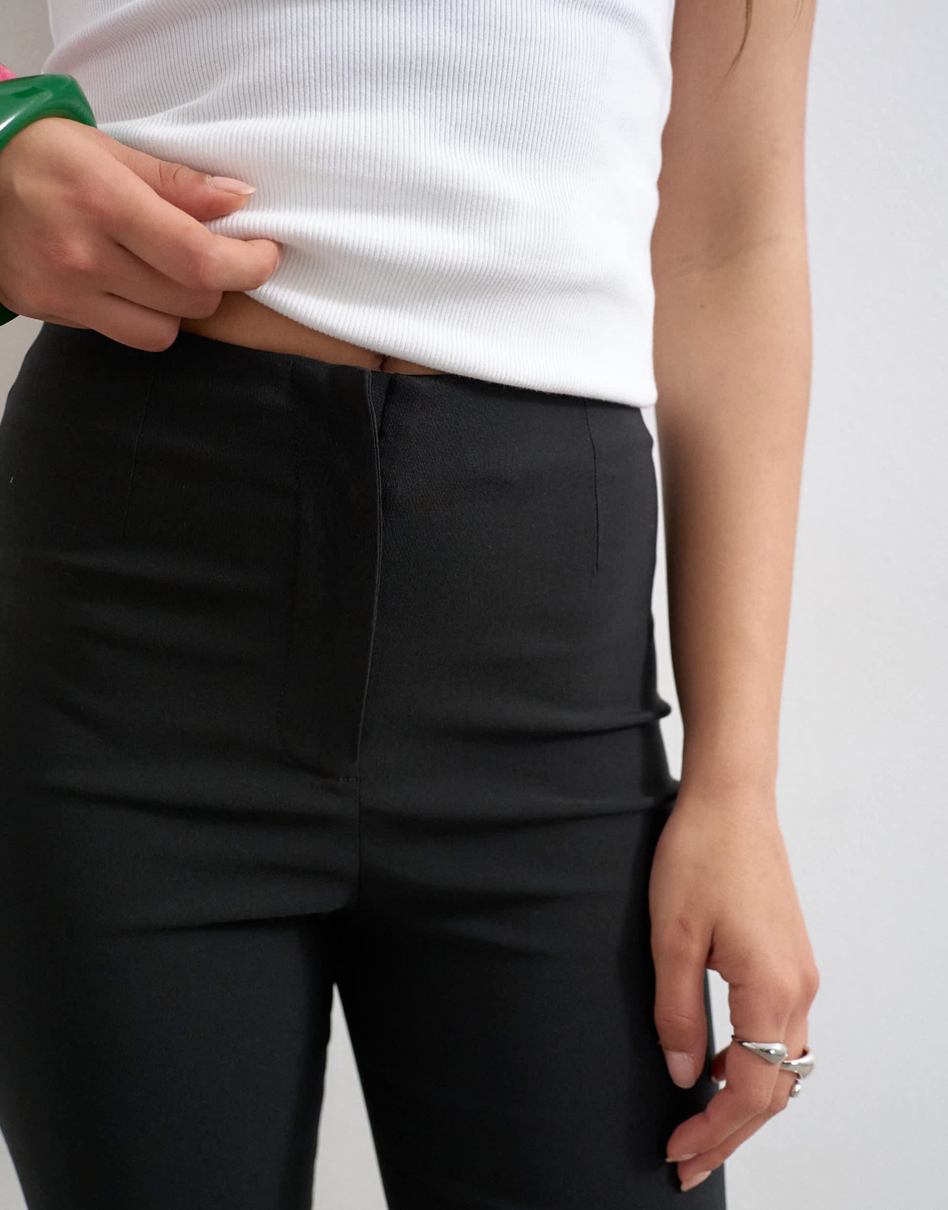 Topshop regular capris in black