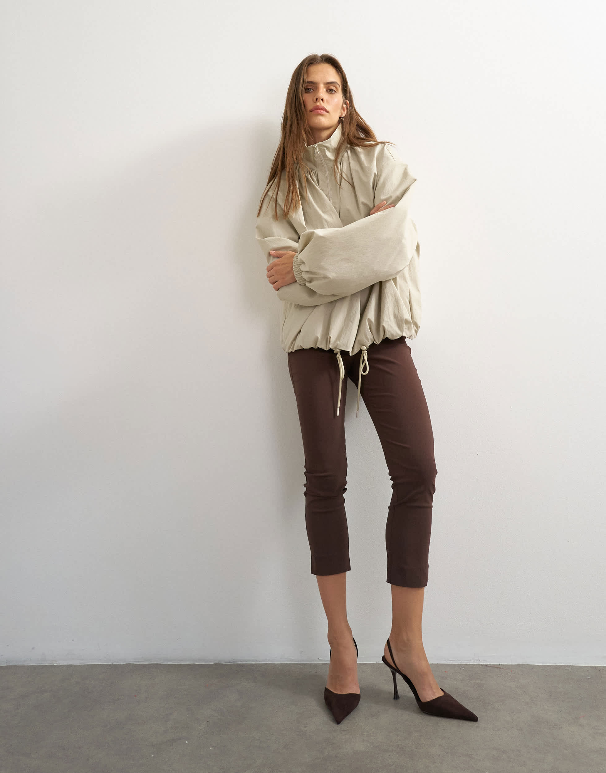 Topshop 3 quarter length capri in brown