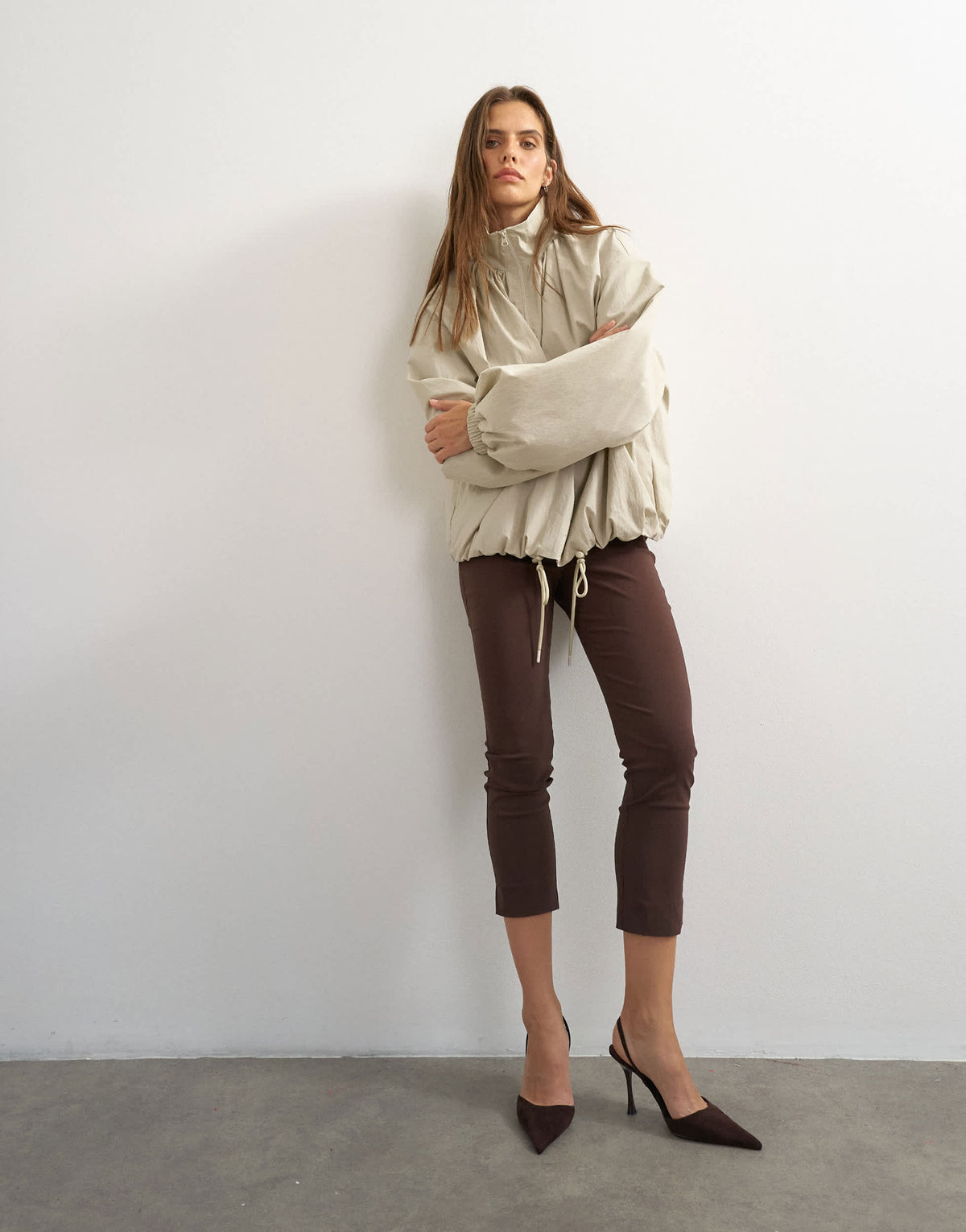 Topshop 3 quarter length capri in brown