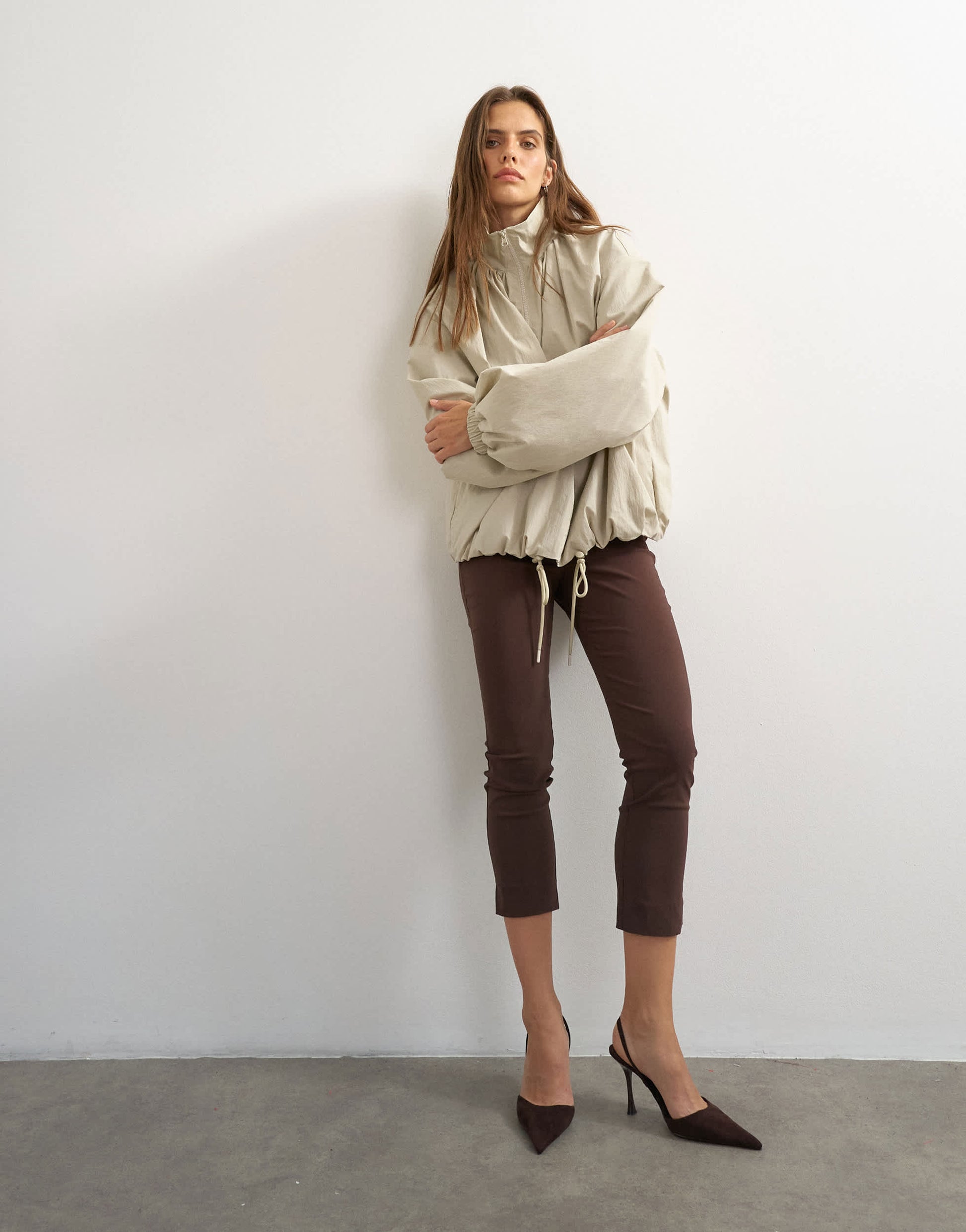 Topshop 3 quarter length capri in brown