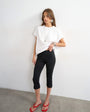 Topshop ponte capri leggings in black