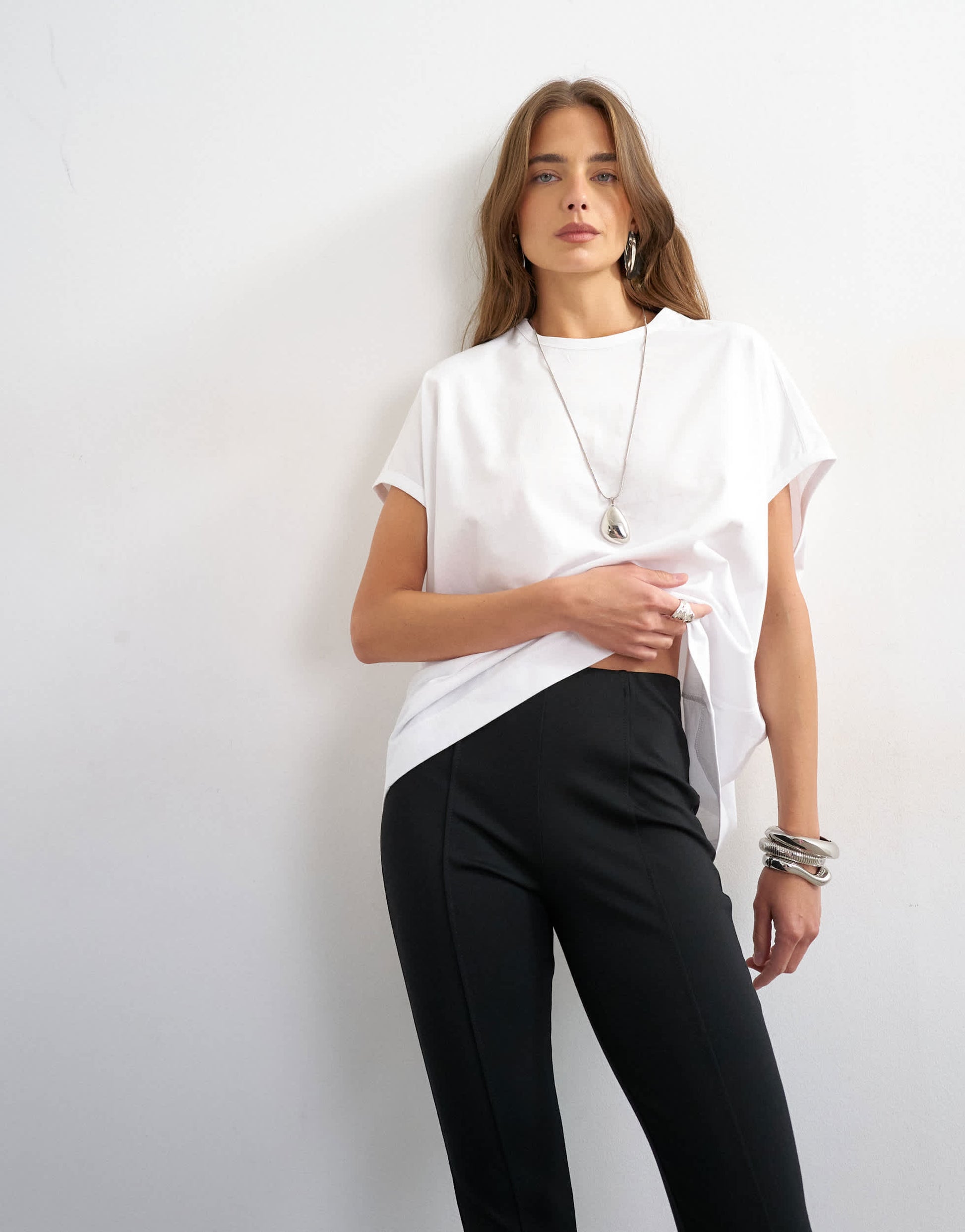 Topshop ponte capri leggings in black