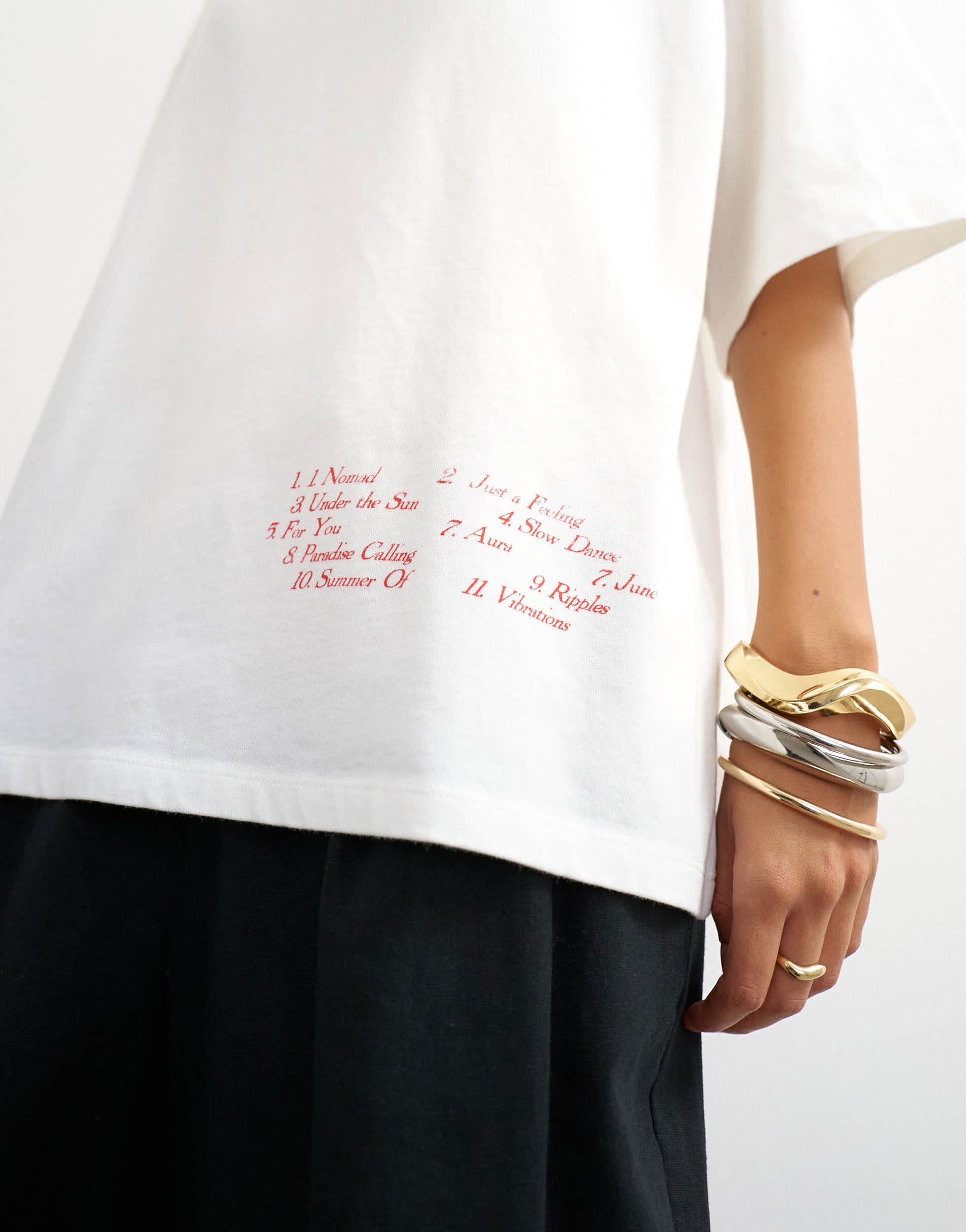 Topshop graphic 'Nomad' oversized t-shirt in white