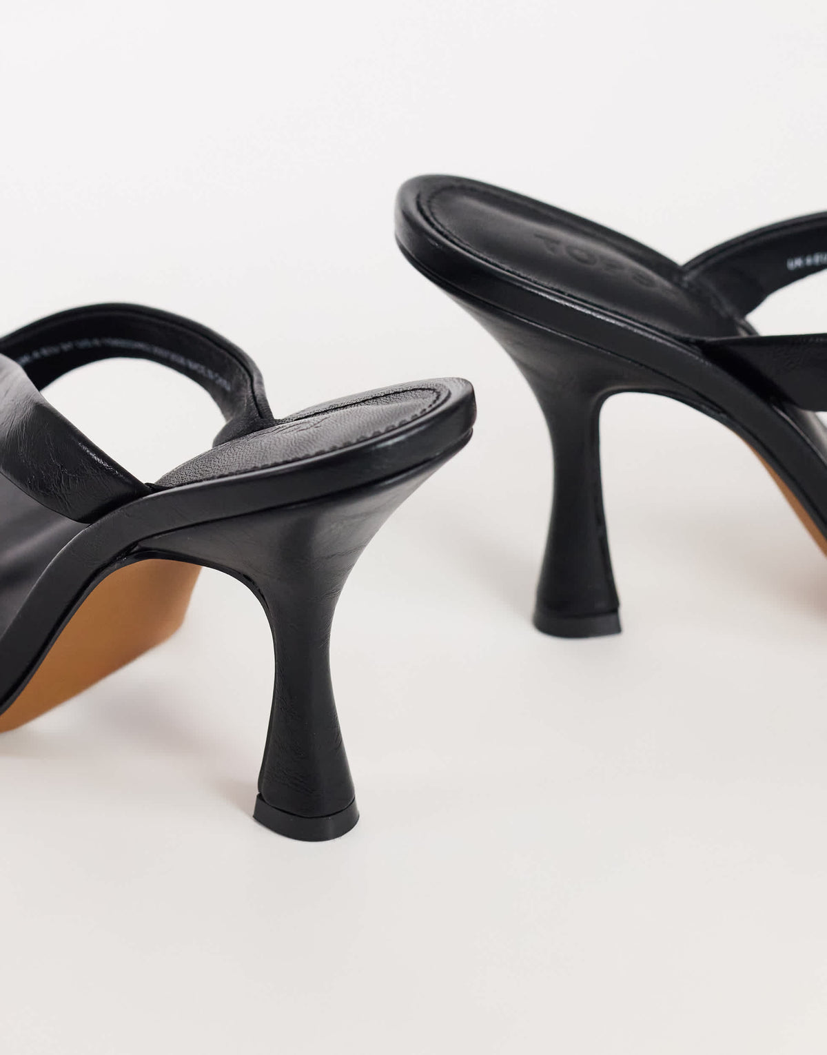 Topshop Nina toe thong heeled sandal in black