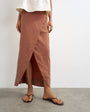 Topshop wrap maxi skirt in rust stripe