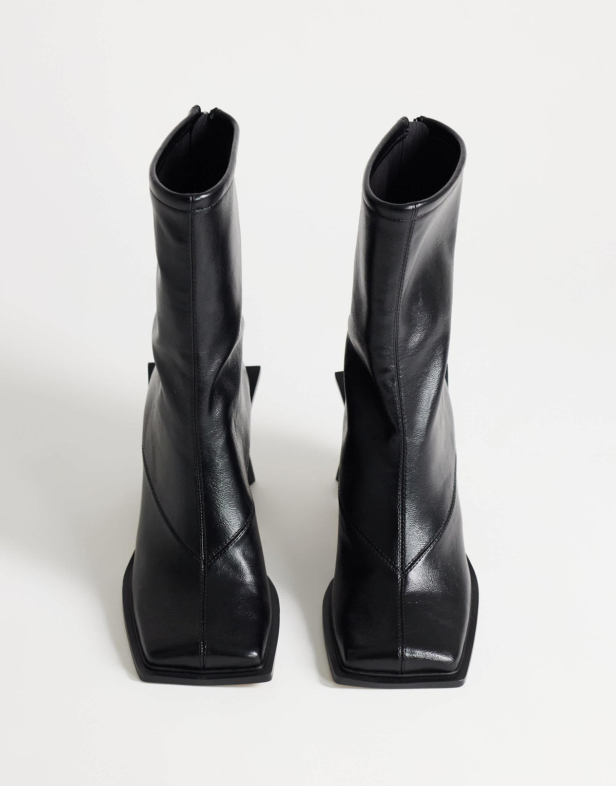 Topshop Kiara extended rand heeled ankle boot in black