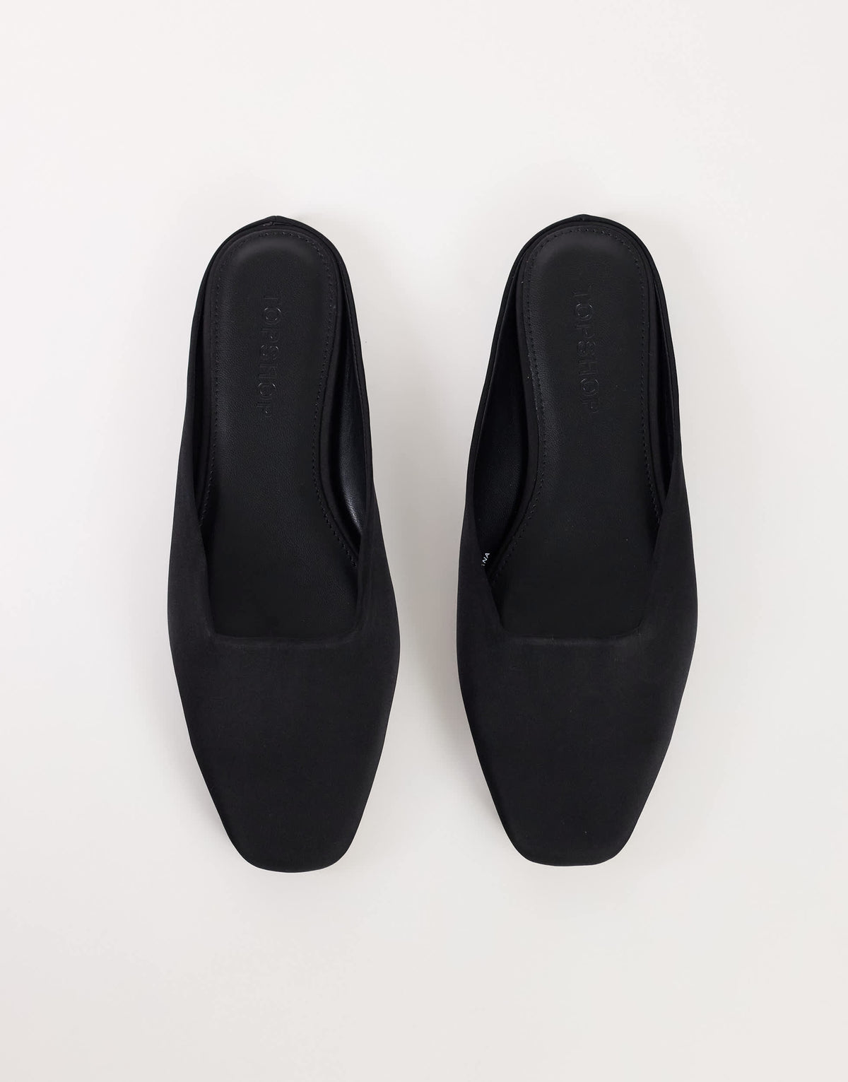 Topshop Dawson slip on mule in black satin
