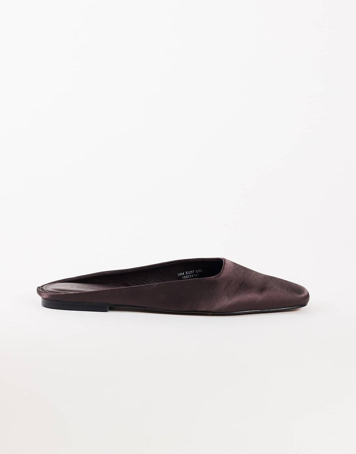 Topshop Dawson slip on mule in chocolate satin