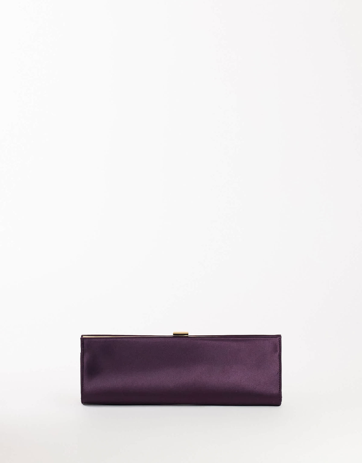 Topshop Ember small envelope satin clutch bag in aubergine