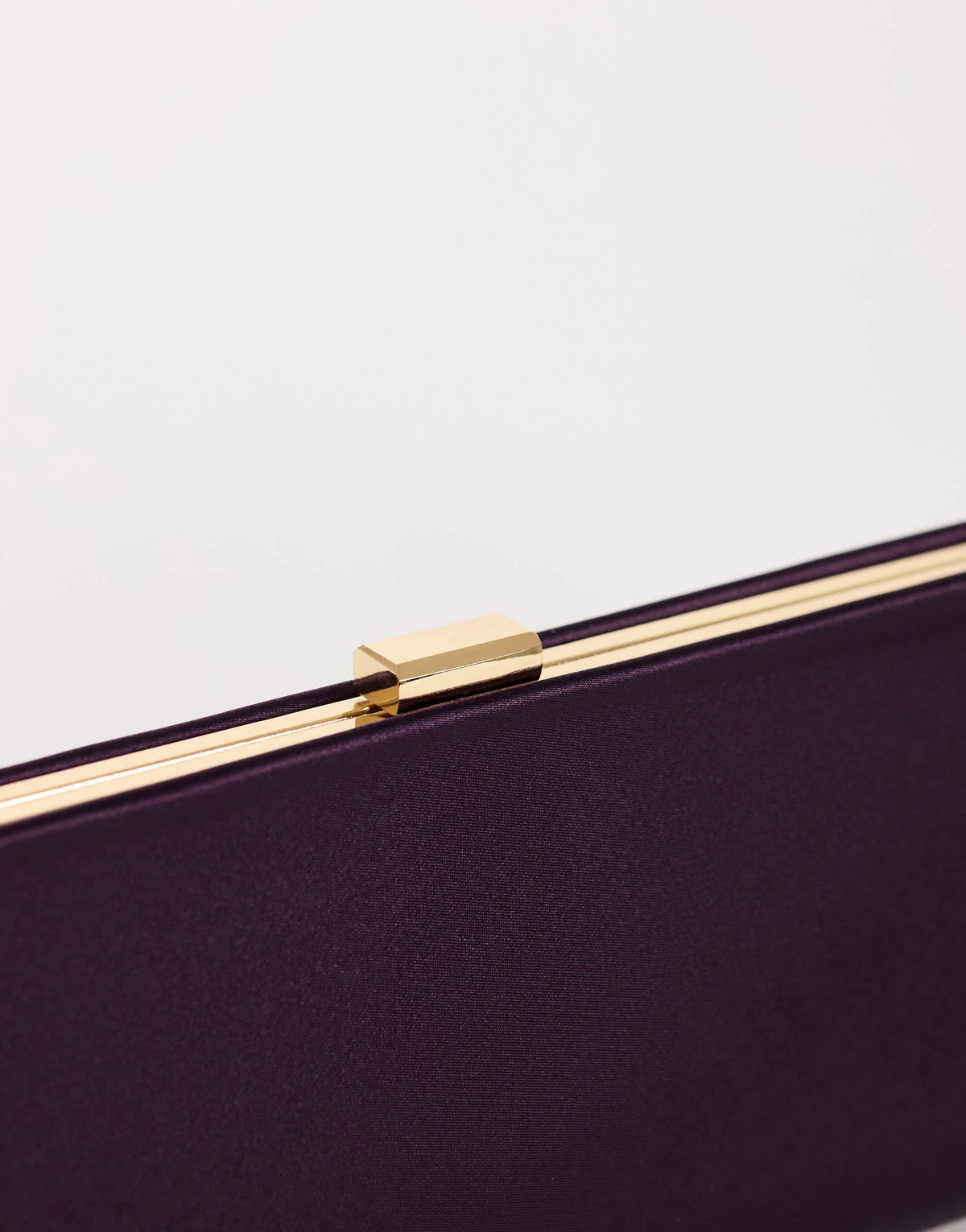 Topshop Ember small envelope satin clutch bag in aubergine