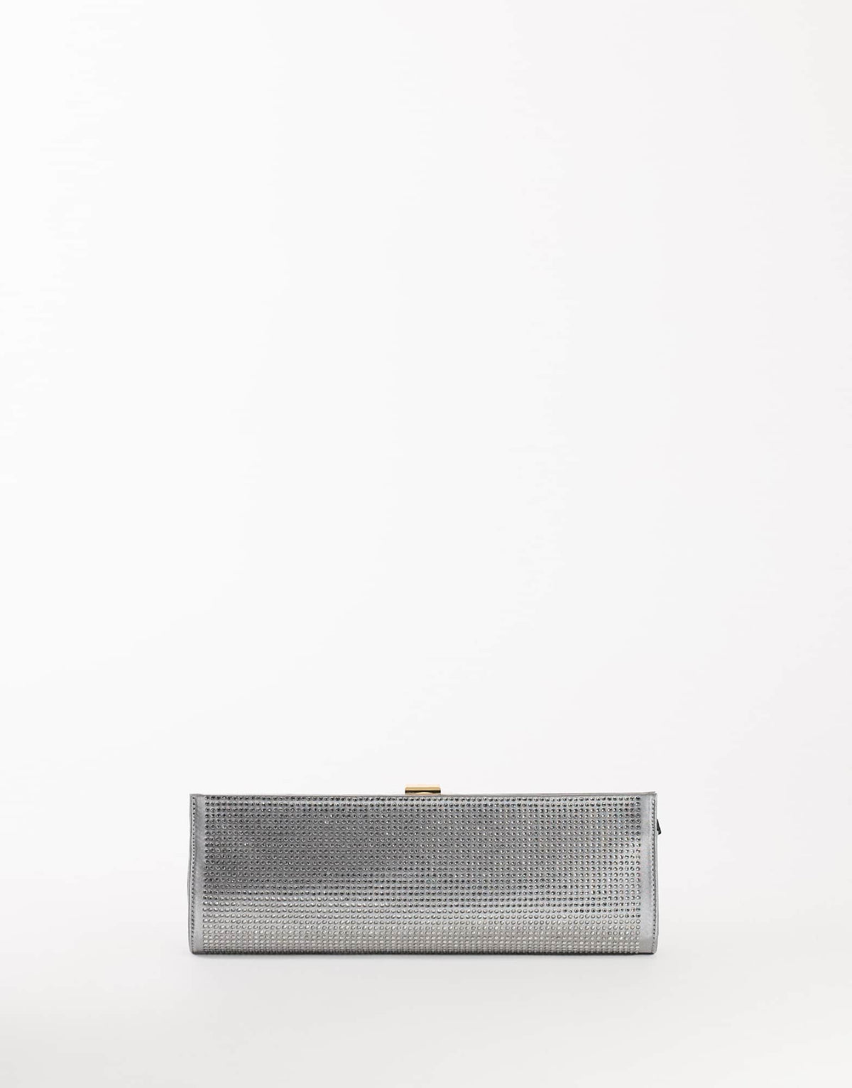 Topshop Ember small envelope satin clutch bag in silver diamante