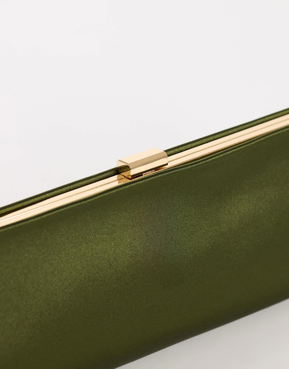 Topshop Ember small envelope satin clutch bag in green