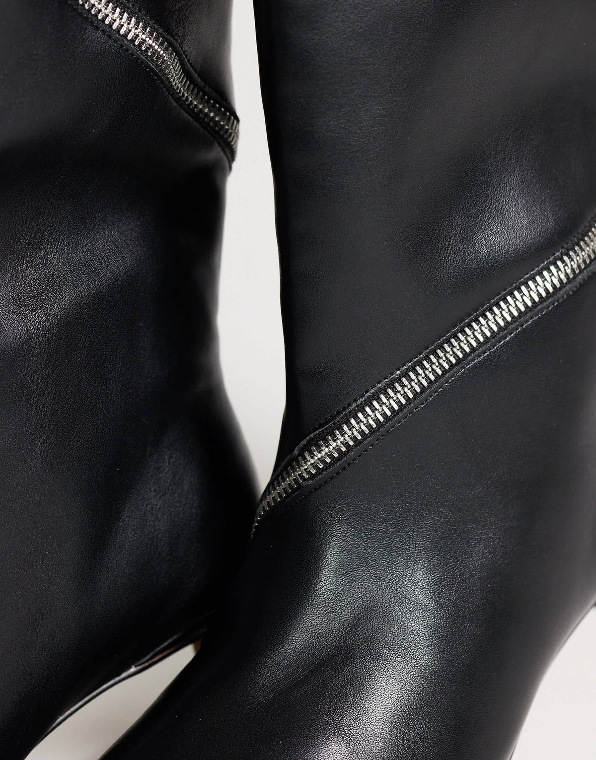 Topshop Tao zip detail knee high boot in black